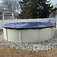 They offer an easy safety feature which is taking the ladder away while the pool is not in use. Amazon Com Winter Block Aboveground Pool Winter Cover Fits 18 Round Solid Blue Includes Winch And Cable For Easy Installation Superior Strength Durability Treated For Uv Protection Wc18r 18 Black