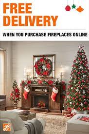 Get Free Delivery On Electric Fireplaces When You Purchase Online The Home Depot Has A Christmas Fireplace Decor Shabby Chic Christmas Tree Electric Fireplace