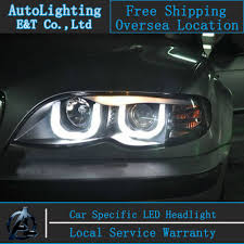 Car Styling Led Head Lamp For Bmw E46 Headlights 318 320 325 Led Headlight Angel Eye Headlight Bi Xenon Front Ac Angel Eye Headlights Led Headlights Car Lights