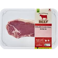 Possibly rib steak. just saying. Woolworths Beef Sirloin Club Steak Bone In 200g 500g Woolworths
