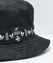 Adidas Bucket Hat Black Gold Adidas Originals Webbing Black Bucket Hat Zumiez In 2020 Black Bucket Hat Black Bucket Adidas Originals