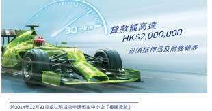 恒生銀行借錢比你手續時間快過方程式賽車勁 banks ads finance bank banking