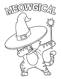 Cat Witch Halloween Coloring Pages For Kids Funny Easy Patterns Pumpkins And Dabbing Monsters Witch In 2020 Halloween Coloring Book Halloween Coloring Coloring Books