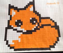 Renard Kawai Pixel Art Dessin Pixel Kawaii