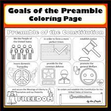 Page 1 of 1start overpage 1 of 1. Preamble Of The Constitution Civics Eoc Review Coloring Page Ss 7 C 1 6