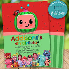 Personalized cocomelon party pack, printable cocomelon party bundle, cocomelon party supplies digital jpeg files ucardzsg. Invitation Cocomelon Free Printables Novocom Top