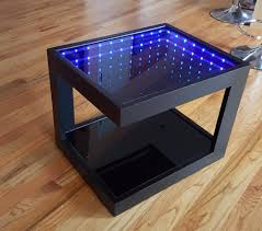 Black Coffee Table With Cool Illusion Lights Featuring Infinity Mirror Effect Coffee Table Black Coffee Tables Infinity Mirror