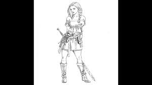Good use for symbol, logo, web icon, mascot determined female warrior keeping spear and shield and posing on isolate background in studio. Drawing A Female Viking Warrior Youtube