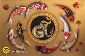 ภาพวาดปลาคาร ฟ ต นทองแกลเลอร ศ ลปะแห งความส ข ร ปภาพมงคล ภาพเสร มฮวงจ ย จำหน ายภาพวาด tonthong gallery the art of happ วอลเปเปอร ม งกร