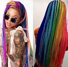 Rainbow Box Braids Rainbow Braids Box Braids Hairstyles Braided Hairstyles