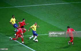 Football 2002 Fifa World Cup Semi Final Saitama Japan 26th June 2002 Brazil 1 V Turkey 0 Brazil S Ronaldo Dribbles Into The Pe In 2021 Ronaldo World Cup Fifa World Cup
