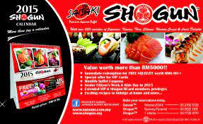 Ver las 63 opiniones sobre shogun japanese buffet restaurant. Shogun 2015 Calender Shogun Saisaki Japanese Buffet Restaurant
