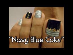 Uñas de pies color azul marino. Azul Marino Decoracion Otono E Invierno Para Las Unas De Los Pies Navy Blue Coloer Toe Nail Art Unas De Los Pies Azules Unas Azules Unas Pies