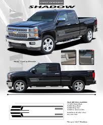 2014 2017 2018 Chevy Silverado Side Stripes Shadow Truck