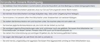 Der stille rückzug (passiv) oder die aktive verweigerung (betonter dienst nach vorschrift). Grunde Fur Innere Kundigung Vertriebs Und Fuhrungskrafte Trainings
