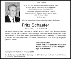 Traueranzeigen von Fritz Schaefer