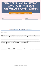 Some of the worksheets displayed are write the sentences, a z practice work cursive handwriting, trace and write the words, cursive handwriting pack, cursive handwriting practice work 1 5, practice masters, cursive. Practice Handwriting With Our Cursive Sentences Worksheets Worksheets Free