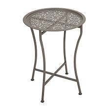 Amazon Com Dar Living Daisy Tray Side Table Stone Kitchen Dining Side Table Tray Table Patio Side Table