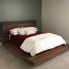 modern walnut queen bed installed swipe to see more low platform bed frame handcrafted bed low platform bed