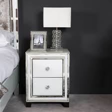 Regular price £329.00 special price £329.00. White Manhattan Mirror 2 Drawer Bedside Cabinet White Mirror Bedside