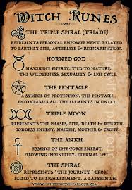 Witch Runes Meaning Symbols Ankh Spiral Triple Moon Pentacle Horned God Triple Spiral Triade Magic Pagan Wiccan Symbols Wiccan Spell Book Witch Magic