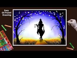 Janmashtami Krishna Drawing By Oil Pastel Step By Step Janmashtami Drawing Youtube Oil Pastel Colours Oil Pastel Drawings Easy Oil Pastel Art