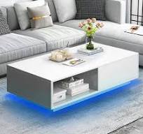 Amazon.com: COSVALVE Mesas de centro LED blancas modernas ...