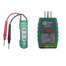 The durable tip allows for easy checking of power outlets. Commercial Electric 110 220v Ac Dc Voltage Tester With Gfci Outlet Tester Vtg 8900r The Home Depot