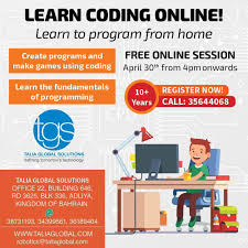 Online learning has come a long way in the last few years. Bahrain Family Learn Coding Online For Kids Learn To Program From Home Free Online Session Today From 4pm For Ages 10 Years Create Programs Make Games Using Coding Learn