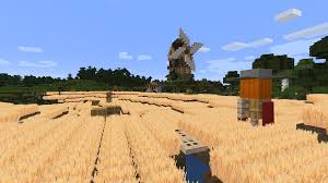 Wheat can also heal horses. Medieval Windmill Overlooking A Big Wheat Field I Built In Survival Minecraft