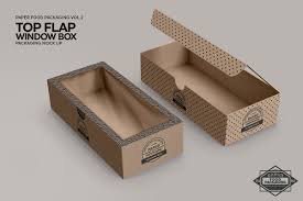 Top Flap Window Box Packaging Mockup Packaging Template Packaging Mockup Box Packaging Templates