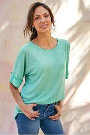 $26 143 story 87% polyester, 10% rayon, 3% spandex m bust 44, length 26. Grace Top Soft Surroundings Women Pullover Soft Surroundings Clothing Soft Surroundings Caftan