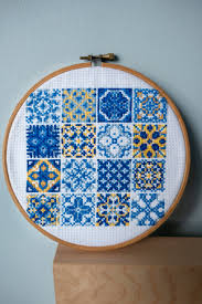 Free counted cross stitch patterns are easy to save and print out for use in creating lovely home decorations and gifts. Fo Wanted Some Decor Inspired By Portuguese Tiles Free Pattern Link In Comments Crossstitch