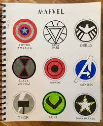 Hand Drawn Marvel Logos Marvel Paintings Avengers Drawings Marvel Art Drawings