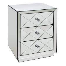 Sachin wood and metal console table. Quilted Mirror 3 Drawer Bedside Bedroom Furniture
