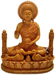 These statues are made by artists all around the world and come in an abundance of sizes, styles, colors and materials, including garden buddha statues. Aapnocraft Hand Carved Buddha Statue Large Wooden Abhaya Buddha Sculpture With Swan Buddha Sitting On Lotus Idols Natural Theme Collectable Decor Buy Online In Saint Vincent And The Grenadines At Saintvincent Desertcart Com