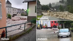 Extremer regen hat den ansonsten kleinen gebirgsbach zum reißenden fluss anschwellen lassen. Mikdg87xsjy0zm