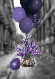 Purple Heart Palloncini Viola Fiori Di Compleanno Compleanno Con Palloncini