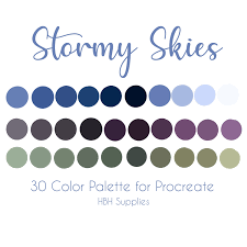 Stormy Skies Procreate Procreate Palette Instant Download Etsy Color Palette Design Color Schemes Colour Palettes Color Palette
