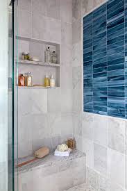 The placement of contrasting glass (modern), ceramic (classic), and natural stone (earthy) tiles, in small, medium, and large sizes, really works in this bathroom and. Best Bathroom Shower Tile Ideas Better Homes Gardens