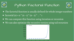 For example, the factorial of 6 would be 6 x 5 x 4 x 3 x 2 x 1 = 720 Python Factorial Examples Askpython