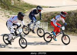 Stefan HEIL of Germany competes in the UCI BMX Supercross World Cup Round 1  at the BMX Olympic Arena