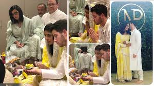 The jonas brother popped the big question in crete, greece, where the two shared an intimate vacation celebrating priyanka's 36th birthday. Live Priyanka Chopra Nick Jonas Wedding Engagement Ceremony Indian Style Inside House In Mumbai Youtube