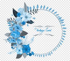#3.cara membuat video undangan pernikahan digital melalui kinemaster. Biru Dan Abu Abu Floral Vintage Card Undangan Pernikahan Kartu Ucapan Bunga Thanksgiving Blue Garland Biru Teks Png Pngegg
