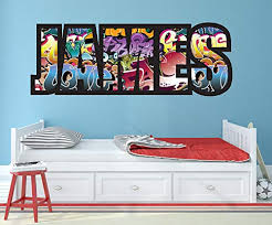 21review(s) $14.95 retro rings wall decals : Childrens Name Wall Stickers For Boys Girls Kids Bedroom Personalised Gift Any Name Printed In Cool Graffiti Design Wall Art Decals Stickers Premium Quality Removable Vinyl X Large Size Buy Online In Bahamas At