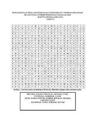 For more information and source, see on this link : Pertandingan Mencari Perkataan Tersembunyi Sempena Program Bulan Pusat Sumber Peringkat Sekolah 2015