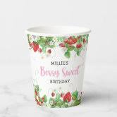 Red Summer Berry Birthday or Picnic Strawberry Paper Cups