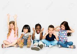 Group Of Happiness Little Children Sitting On The Floor Stock Photo Picture And Royalty Free Image Image 78860480
