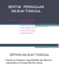 Check 'tunggal' translations into english. Milikan Tunggal