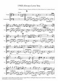Baixar a musica da whitney ilove you. Whitney Houston I Will Always Love You Violin Cello Duo Music Sheet Download Topmusicsheet Com